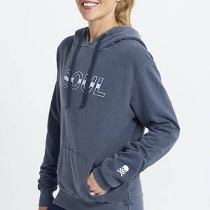 Soulcycle faded blue hoodie with embroidered logo